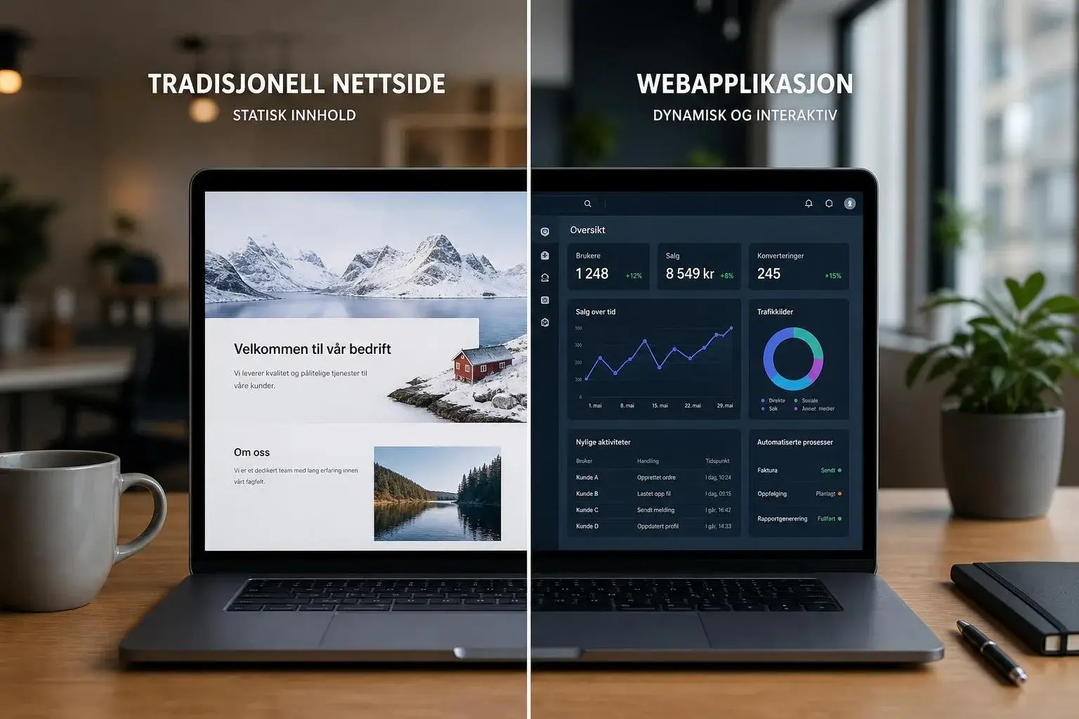 Webapplikasjon vs tradisjonell nettside - effektiviser forretningsprosessene